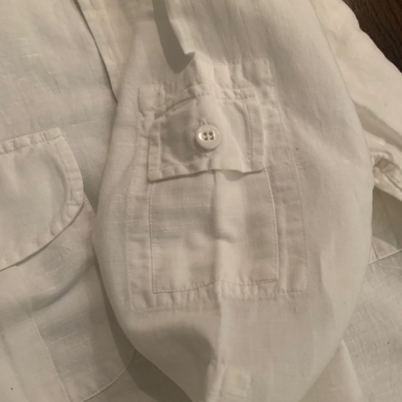 "Perkin's" Men's cargo linen cotton long sleeves shirt - Picture 4 of 6